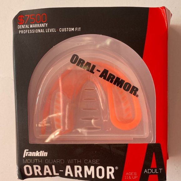 Franklin Oral Armor Pro Mouthgaurd with case, in orange, Adult size NIB. - Picture 1 of 4